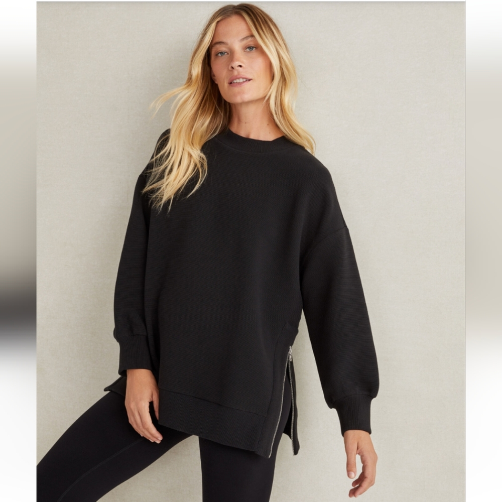 Varley Mae longline Side Zip Sweatshirt